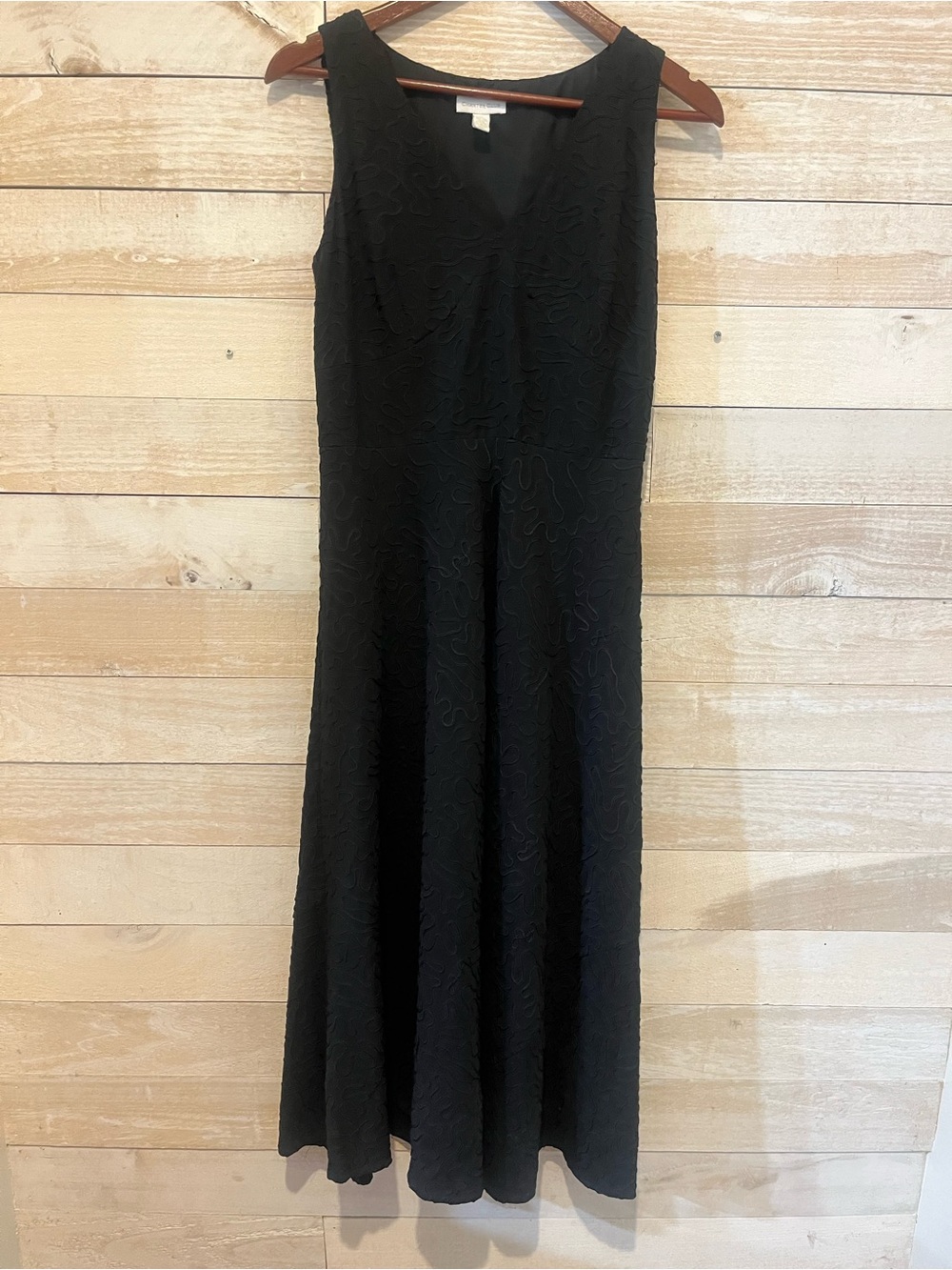 Charter Club Silk Linen Blend Black Sleeveless V-Neck Maxi Dress